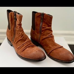 Jo Ghost Men's Shoes Brown Suede Leather Ankle Boots Size 43